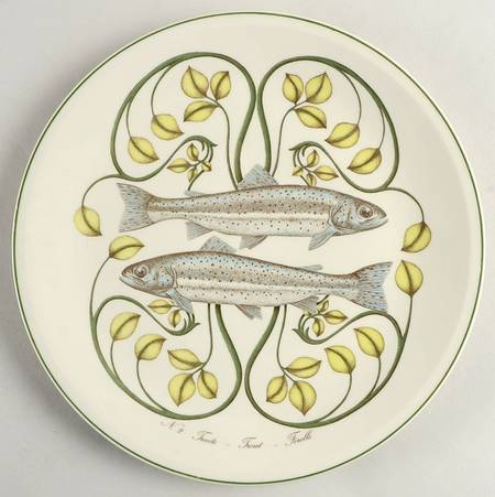 Atlantic (Fish, Flowers, Cream) Dinner Plate
