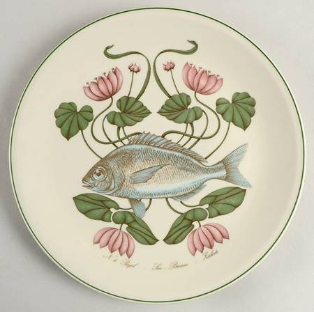 Atlantic (Fish, Flowers, Cream) Dinner Plate