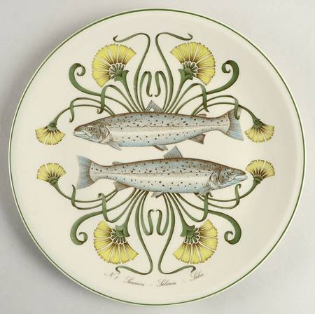Atlantic (Fish, Flowers, Cream) Dinner Plate