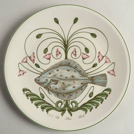 Atlantic (Fish, Flowers, Cream) Dinner Plate