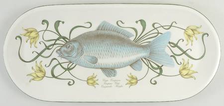 Atlantic (Fish, Flowers, Cream) 20" Oval Serving Platter