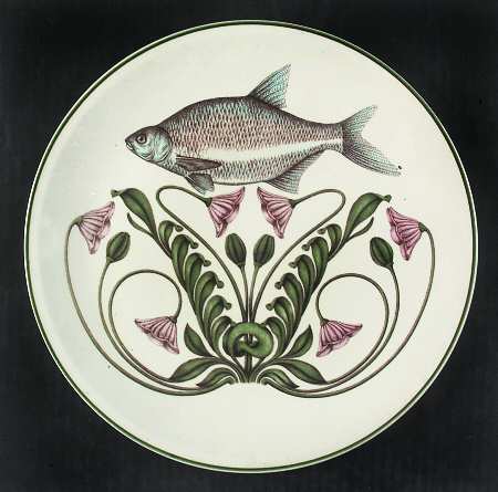 Atlantic (Fish, Flowers, Cream) Dinner Plate