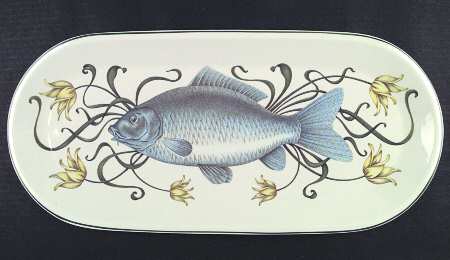Atlantic (Fish, Flowers, Cream) 20" Oval Serving Platter