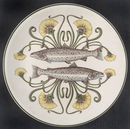 Atlantic (Fish, Flowers, Cream) Dinner Plate