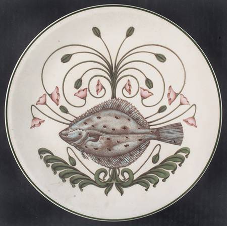 Atlantic (Fish, Flowers, Cream) Dinner Plate