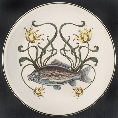 Atlantic (Fish, Flowers, Cream) Dinner Plate