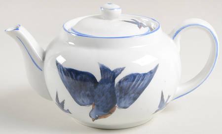 Blue Bird Mini Teapot & Lid