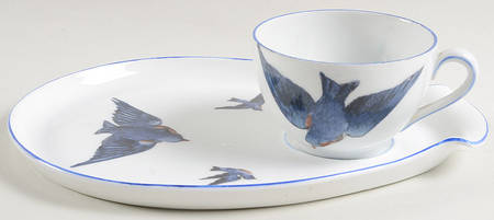 Blue Bird Snack Plate & Cup Set