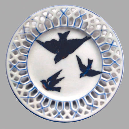 Blue Bird 4" Pierced Plate