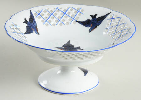 Blue Bird Round Compote (Height X Width)
