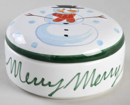 Snowman Round Box & Lid