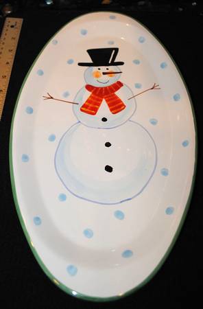 Snowman 14" Oval Serving Platter