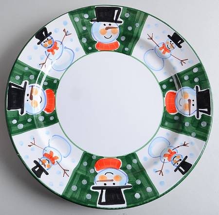 Snowman 13" Chop Plate (Round Platter)