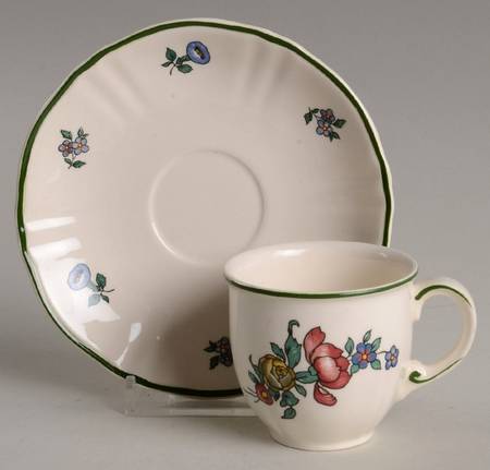 Alt Strasburg (Trim On Edge) Flat Demitasse Cup & Saucer Set