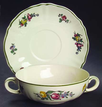 Alt Strasburg (Trim On Edge) Flat Cream Soup Bowl & Saucer Set