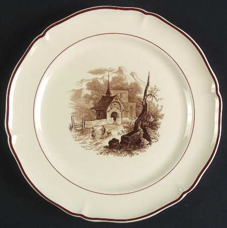 Alpina (Scalloped, Brown Scene) Salad Plate