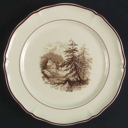 Alpina (Scalloped, Brown Scene) Salad Plate