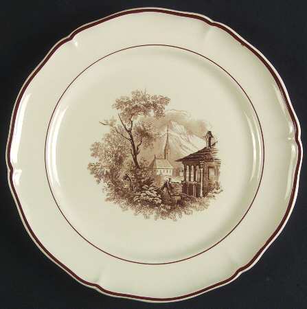 Alpina (Scalloped, Brown Scene) Salad Plate
