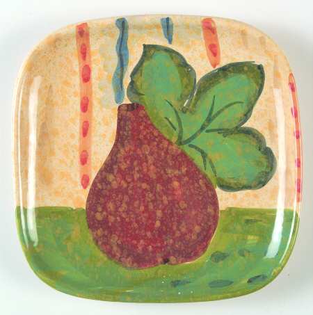 Fall Fruit Square Salad Plate