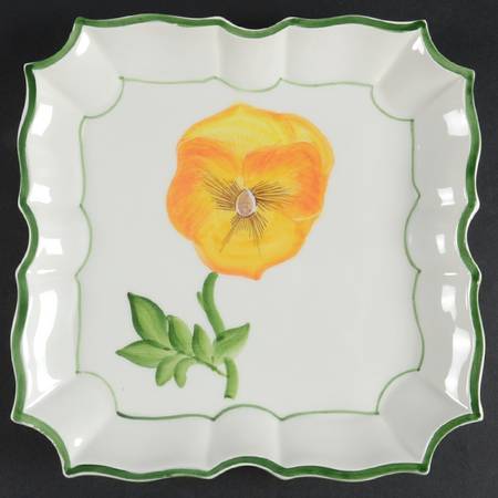 Yellow Pansy Salad/Dessert Plate