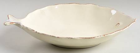 Pesce Bianco White 14" Large Oval Bowl