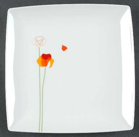 Poppy Papoilas Square Salad Plate