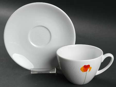 Poppy Papoilas Flat Cup & Saucer Set