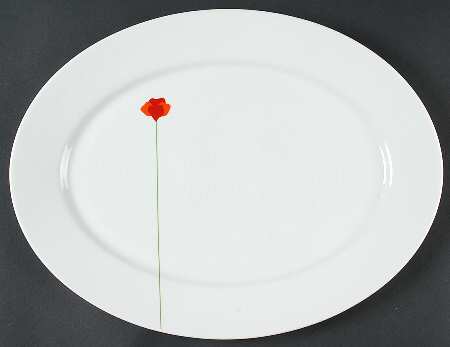 Poppy Papoilas 17" Oval Serving Platter