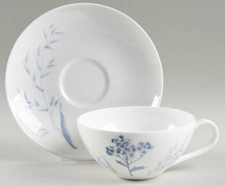Blue Meadow Flat Cup & Saucer Set