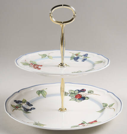 Cottage 6 5/8"-10"  2 Tiered Serving Tray (Dp, Sp) HC