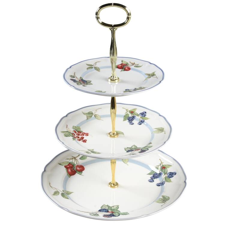 Cottage 13 7/8"-14 1/4" 3-Tiered Serving Tray(DP,SP,BB) HC