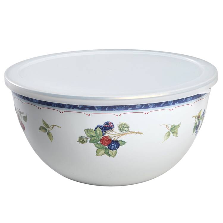Cottage 9" Metal Mixing Bowl & Plastic Lid