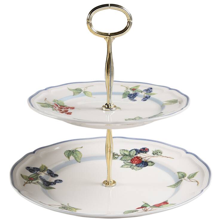 Cottage 6 5/8"-10"  2 Tiered Serving Tray (Dp, Sp) HC