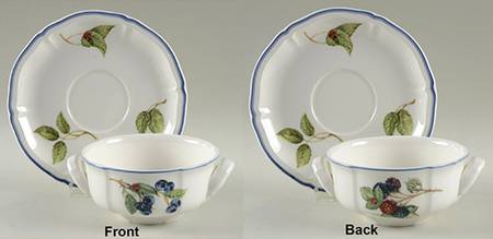 Cottage Flat Cream Soup Bowl & Breakfast Saucer Set