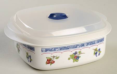 Cottage 16 Oz Square Plastic Microwave Bowl w/Vent Lid