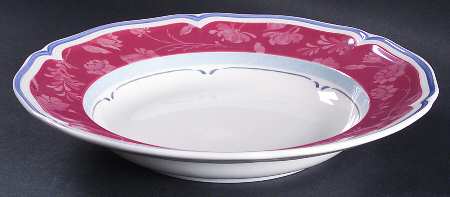 Cottage Red Large Rim Soup Bowl