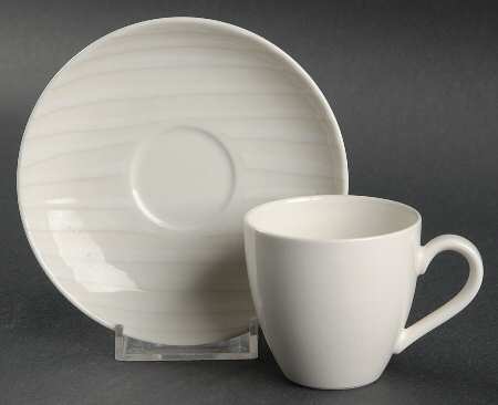 Dune Lines Flat Demitasse Cup & Saucer Set
