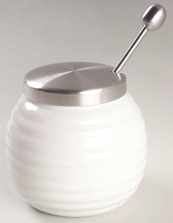 Home Elements Honey Pot with Lid and Spoon/Dipper