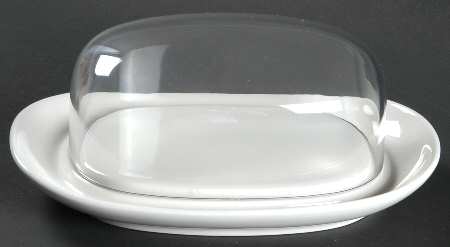 Home Elements Oval Covered Butter W/Plastic Lid