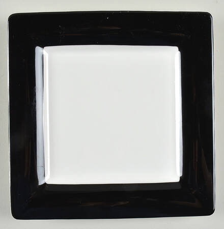 Wonderful World Black Square Salad Plate