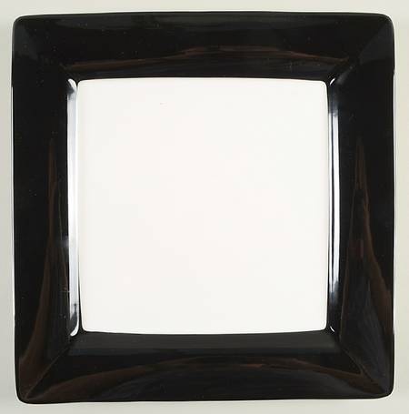 Wonderful World Black Square Dinner Plate