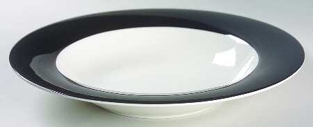 Wonderful World Black Large Rim Soup Bowl