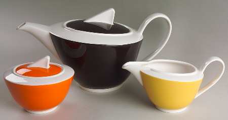 Wonderful World Black (3 Pc Tea Set (Creamer2, Sugar1, Teapot/Coffeepot)