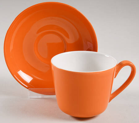 Wonderful World Orange Flat Demitasse Cup & Saucer Set