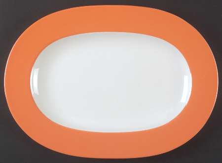 Wonderful World Orange 13" Oval Serving Platter