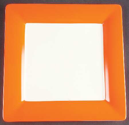 Wonderful World Orange Square Dinner Plate