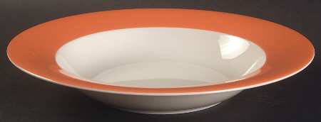 Wonderful World Orange Large Rim Soup Bowl