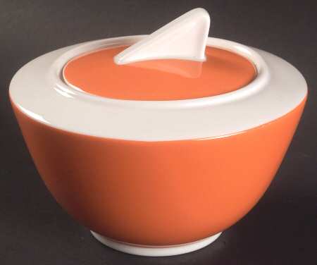 Wonderful World Orange Sugar Bowl & Lid
