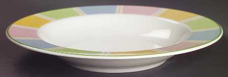 Twist Colour Stripes Large Rim Soup Bowl