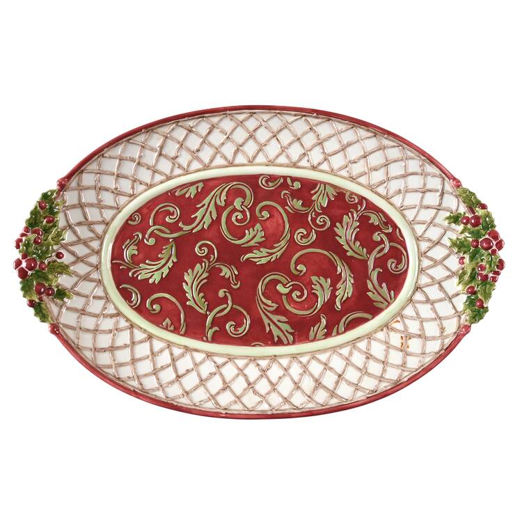 Joy Noel 18" Sculpted Oval Serving Platter